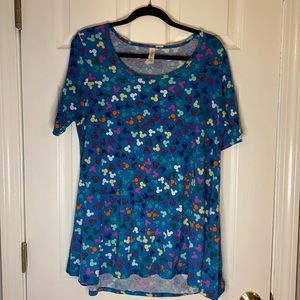 Multi-colored Mickey and Minnie Lularoe perfect t
